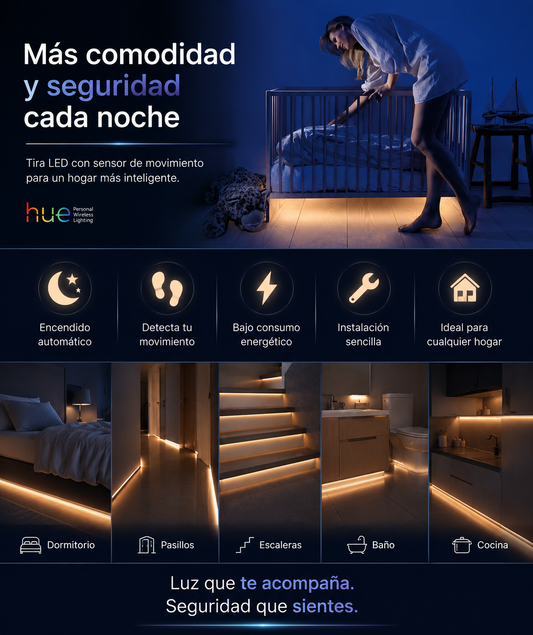 Luz LED con Sensor de Movimiento para Cama | HomeNova